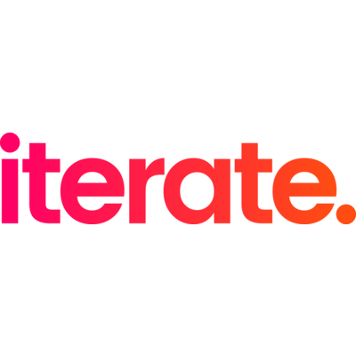 Iterate Logo, pink fading to orange gradient